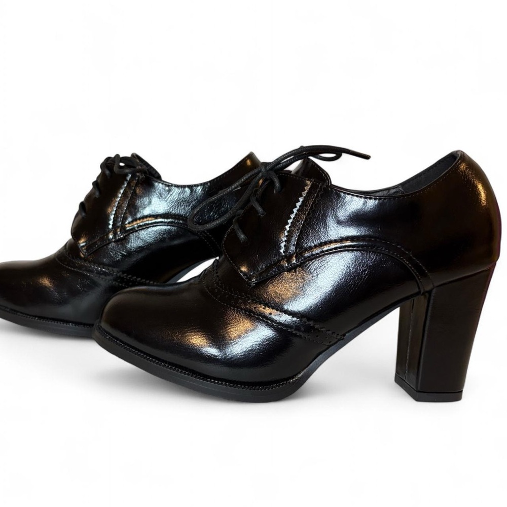 Odema Women's Wingtip Oxford Heeled Shoes - Picture 4 of 7